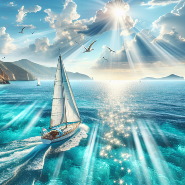 海角帆船开工视频，帆船海景