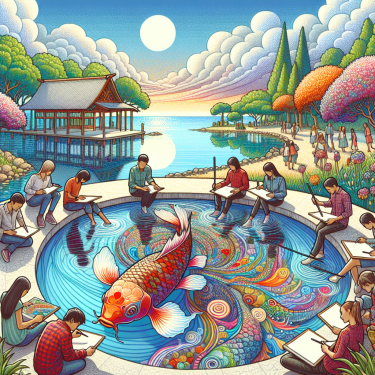 海角社区考试锦鲤绘画